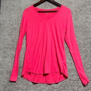 Zelos Woman’s Long Sleeve V Neck Tee Shirt Size Small
